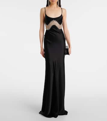 Verziertes Maxikleid aus Satin | David Koma