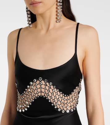 Verziertes Maxikleid aus Satin | David Koma