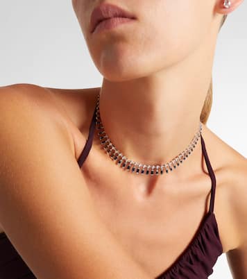 Halskette aus 18kt Weißgold mit Diamanten und Saphiren | Shay Jewelry