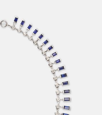 Halskette aus 18kt Weißgold mit Diamanten und Saphiren | Shay Jewelry