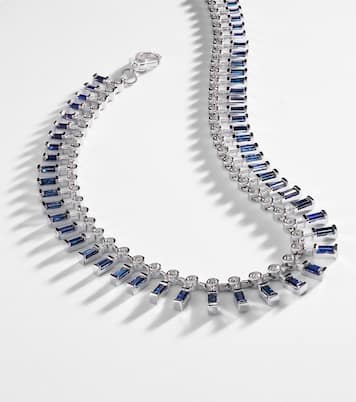 Halskette aus 18kt Weißgold mit Diamanten und Saphiren | Shay Jewelry