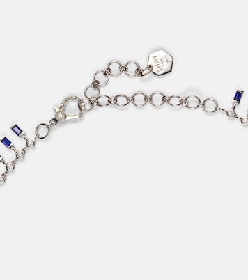 Halskette aus 18kt Weißgold mit Diamanten und Saphiren | Shay Jewelry