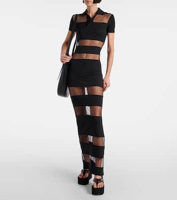 Striped shee-paneled maxi dress | Coperni