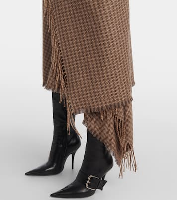 Houndstooth wool-blend wrap skirt | Balenciaga