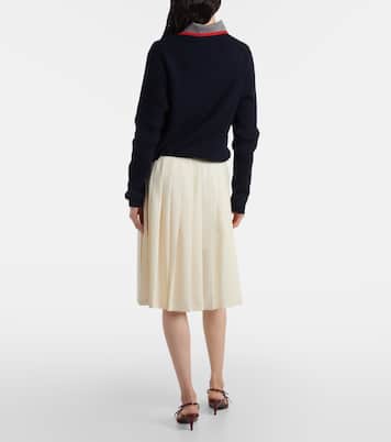 Pleated wool and mohair midi skirt | Miu Miu