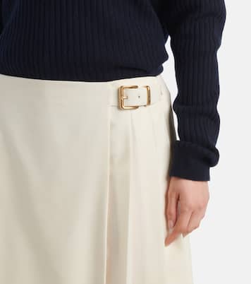 Pleated wool and mohair midi skirt | Miu Miu