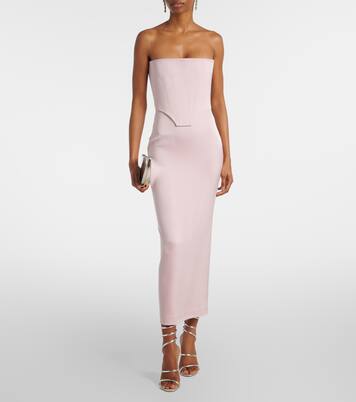 Robe midi en crêpe de satin | Alex Perry