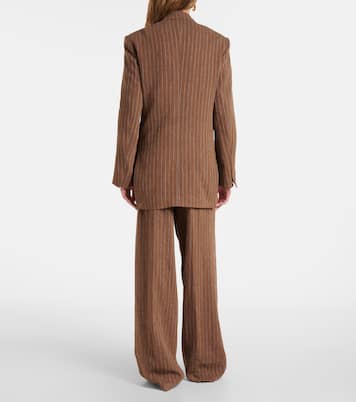 Blazer rayé en lin mélangé | Dries Van Noten
