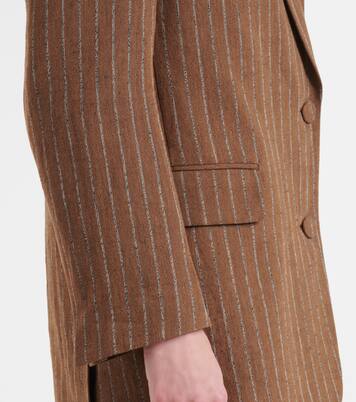 Blazer rayé en lin mélangé | Dries Van Noten