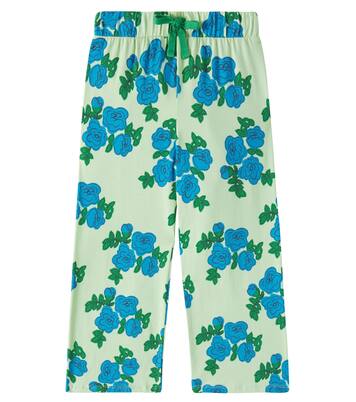 Blue Roses cotton-blend pants | Mini Rodini