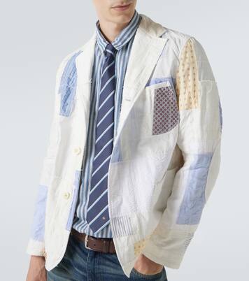 Blazer in misto cotone e lino patchwork | Junya Watanabe