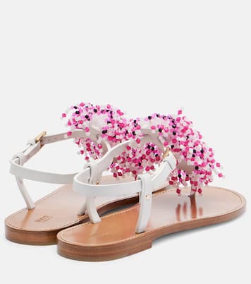 Embroidery beaded leather sandals | Pucci
