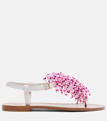 Embroidery beaded leather sandals | Pucci