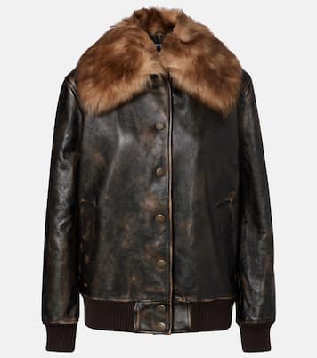 Chaqueta bomber de piel con borrego | Dolce&Gabbana