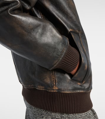 Chaqueta bomber de piel con borrego | Dolce&Gabbana