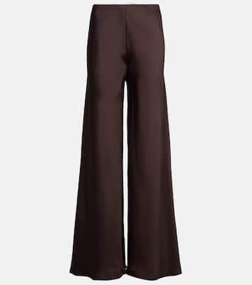 Pantalon ample à taille haute en satin | Norma Kamali