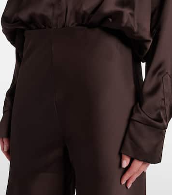 Pantalon ample à taille haute en satin | Norma Kamali