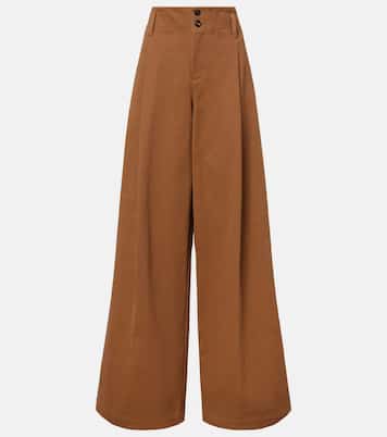 Pantalones anchos de lona de tiro alto | Chloé