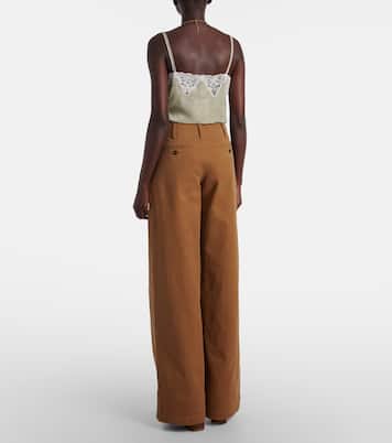 Pantalones anchos de lona de tiro alto | Chloé