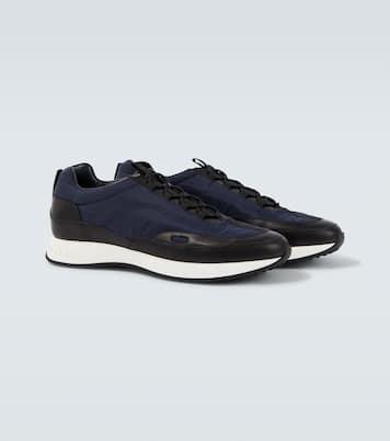 Leather-trimmed slip-on sneakers | John Lobb