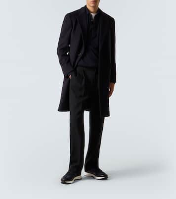 Leather-trimmed slip-on sneakers | John Lobb