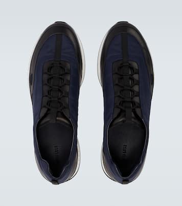 Leather-trimmed slip-on sneakers | John Lobb