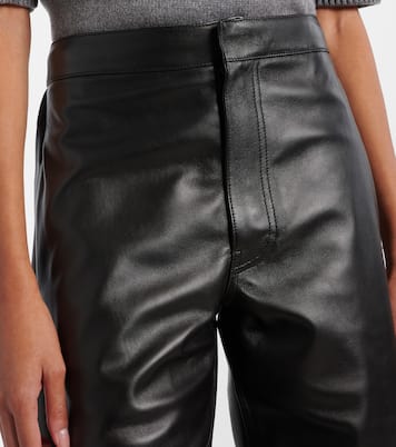 Pantalones barrel de piel de tiro alto | Alaïa
