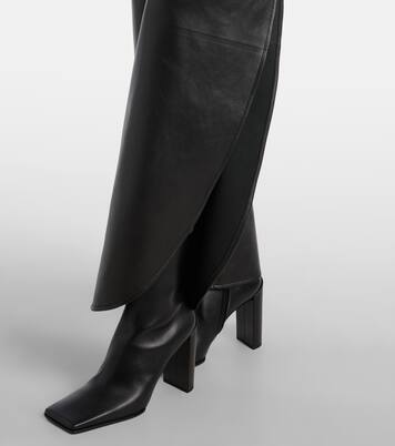 Pantalones barrel de piel de tiro alto | Alaïa