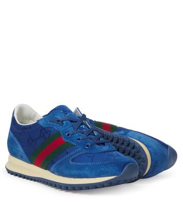 Web Stripe GG Canvas and suede sneakers | Gucci Kids