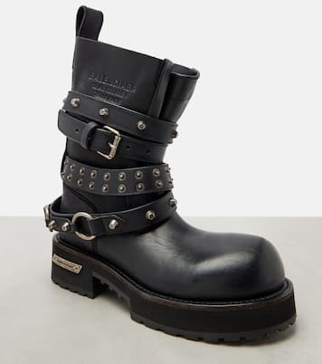 Venom City leather biker boots | Balenciaga