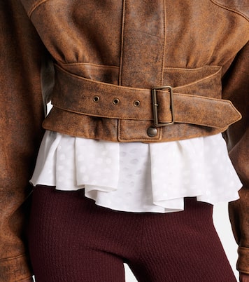 Cropped leather biker jacket | Chloé