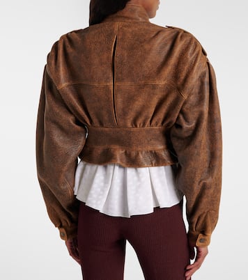 Cropped leather biker jacket | Chloé