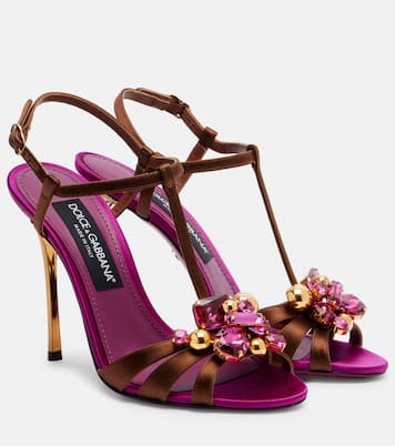 Keira 2.0 embellished satin sandals | Dolce&Gabbana