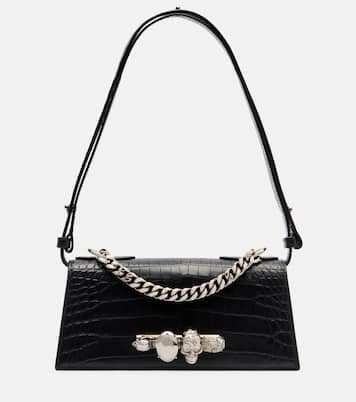 Bolso al hombro Jewelled Small de piel grabada | McQueen