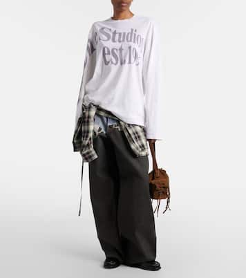 Oversized cotton-blend jersey T-shirt | Acne Studios