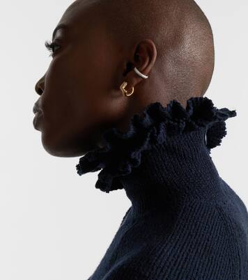 Jumbo 18kt white gold (750/1000) ear cuff with diamonds | Shay Jewelry