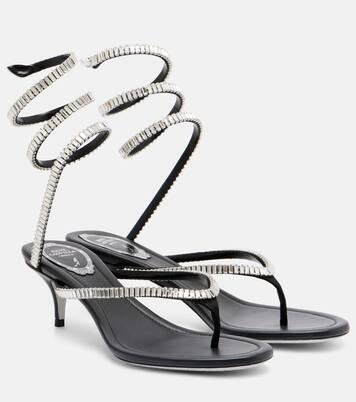 Embellished satin thong sandals | Rene Caovilla