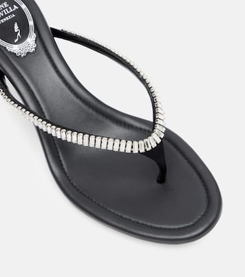 Embellished satin thong sandals | Rene Caovilla