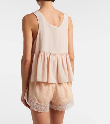 Lace-trimmed silk jacquard shorts | Chloé