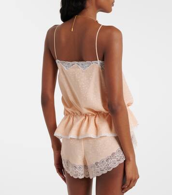 Shorts aus Seiden-Jacquard mit Spitze | Chloé