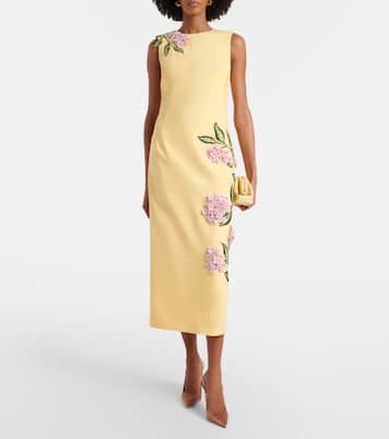 Verziertes Midikleid aus einem Wollgemisch | Oscar de la Renta