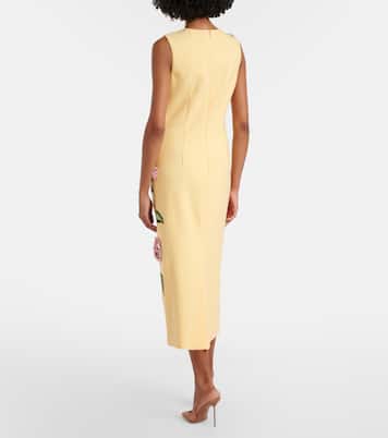 Verziertes Midikleid aus einem Wollgemisch | Oscar de la Renta