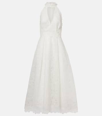 Lavinia embroidered organza cocktail dress | Costarellos