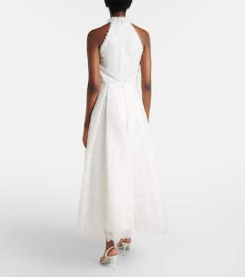 Lavinia embroidered organza cocktail dress | Costarellos