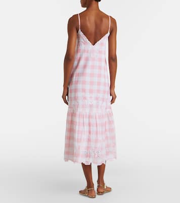 Robe midi en coton à carreaux et broderie | Juliet Dunn