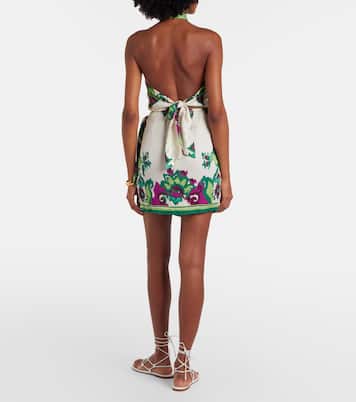Aya printed halterneck minidress | Poupette St Barth