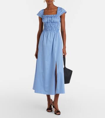 Vestido midi de algodón a rayas | Altuzarra