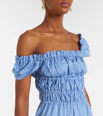 Vestido midi de algodón a rayas | Altuzarra