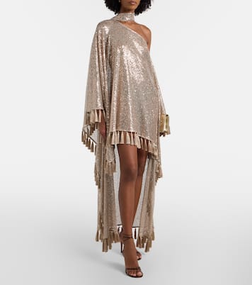 Trebbia asymmetric sequined mesh kaftan | Taller Marmo