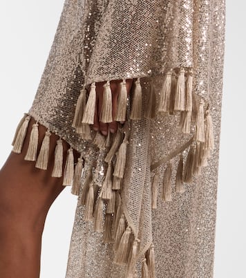 Trebbia asymmetric sequined mesh kaftan | Taller Marmo